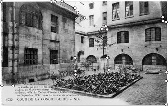 Conciergerie postcard
		      w/ some identified points.