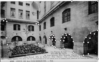 Conciergerie postcard
		      w/ some identified points.